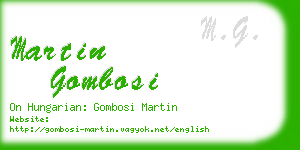 martin gombosi business card